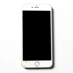 White Iphone S Cracked Screen