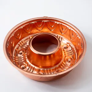 Vintage Copper Cake Pan Jello Mold Ring - 8.5