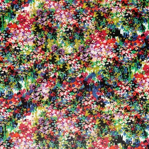 Tiny Abstract flowers rich cool colored fabric - 32