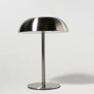 Mid-Century Modern Brushed Steel Mushroom Table Lamp