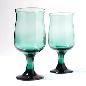 Green Gold Rimmed Goblet Hester Occulate - 6.5