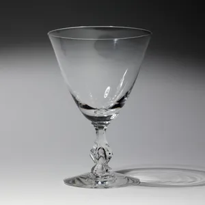 Mid-Century Faceted Crystal Goblet Elegant Stemware, Wine Glass, Water Goblet