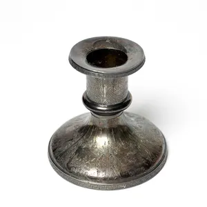 Ornate Antique Hartford Sterling Candlestick 6007 Embossed Sailboats Windmill Church. Egyptian Style Border