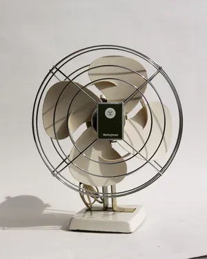 Vintage Westinghouse Table Fan Cream and Avocado Green, Works