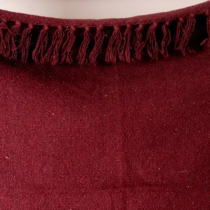 Deep Maroon Woven Blanket Throw - 4' x 6.5'