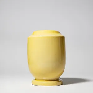 Alamo Pottery Canary Yellow Wide Flower Vase