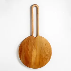 Unique Round Cuttingboard with long cylinder handle - 10.5