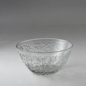 Princess House Fantasia Salad Bowl Holiday Punchbowl with Poinsettia detail - 5