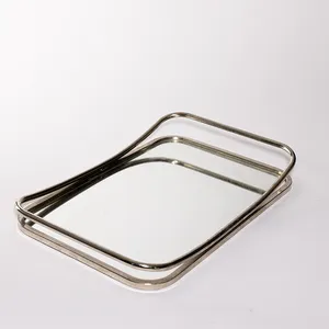 Mirrored Silver Serving Platter - 16.5