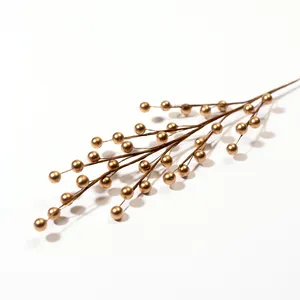 Artificial gold ball Holly Stems - 18