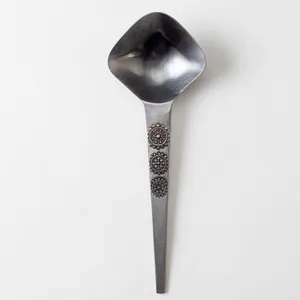 Vintage Square Sauce Spoon with flower design details - 8