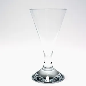 Cone Shaped Clear Glass, Tall, Smooth Clear Triangle Cocktail Glass, single