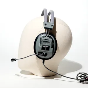 Hamilton Buhl Headphones Heavy Gray and Black headset with adjustable mouth piece, sports, classroom, broadcast