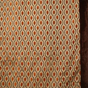 Surface Fabric: Curtain Brown and Gold Retro Tapestry Fabric Wavy Design orange Tablecloth, Fabric, Wallpaper, Surface, Curtain - 80