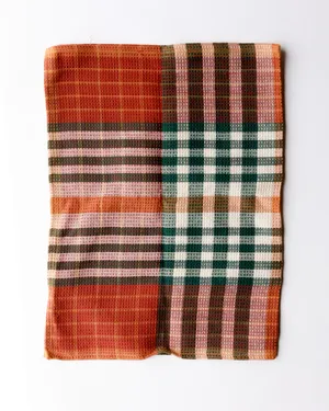 Autumn Plaid Waffle Weave Farmhouse Kitchen Towel
