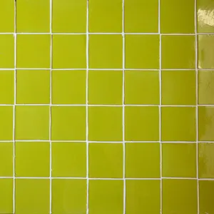 Avocado Green with traditional Mexican Tile Corners Rectanglar Vintage Clay Talavera Tile Surface, Backdrop, Back splash, Back ground, Table Top, Counter Top - 39