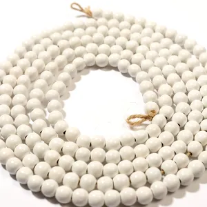 White Wash beaded bead garland - .5