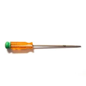 Vintage Tool Extra Long Screwdriver with Clear Orange Handle with Green Tip