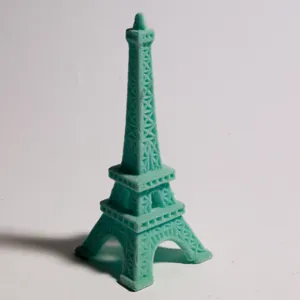 Teal Flocked Eiffel Tower Paris Miniature Souvenir