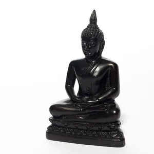 Vintage Cast Resin Black Budda Monk Statue Figurine Ornament Asian, God, Idol - 4.25