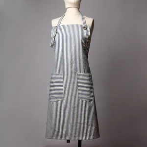 Blue and White Striped Apron - one size