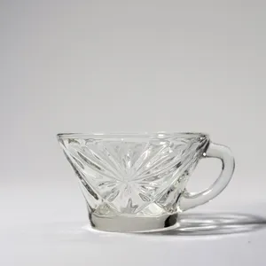 Vintage Anchor Hocking Punch Bowl Glass Cup Starburst pattern - 2.25