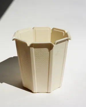 Vintage Cream Rubbermaid octagonal trash can
