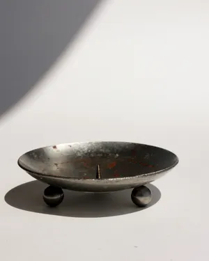Vintage Silver Spike Votive Candle Holder with 3 small spheres for feet