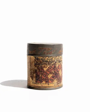 Antique Snuff Container Paper and Metal. Knick Knack. Ephimera