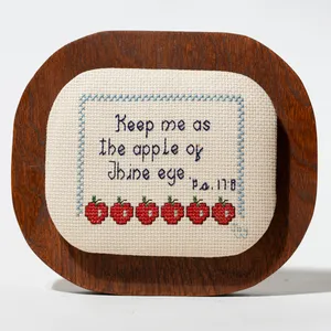 Vintage Biblical Cross Stitch Psalm Wood Frame