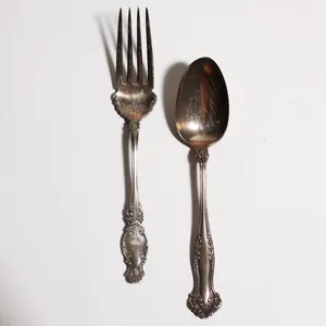 Ornate Victorian Silver Flatware Antique Engraved Set