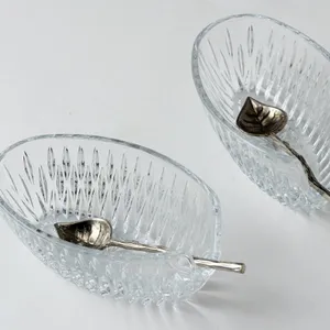 Vintage Cut Glass Princess House Oval Spoon Rest - 2.25