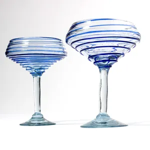 Hand Blown Mexican Martini Glasses - 6.25