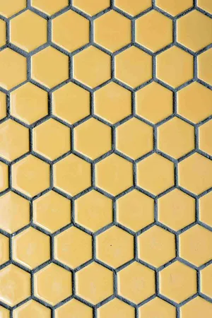 Surface Tile: Honey Comb Octogon Shaped Small Gold, Yellow Glossy Tile Board Photography Surface
