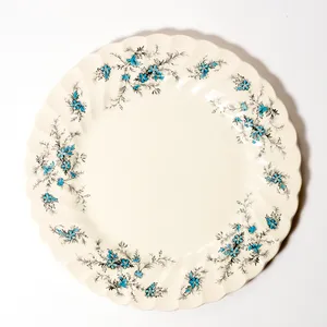 Terra Rose Scalloped Floral Dinner Plate, Texture, colorful, Flower motif - 10.75