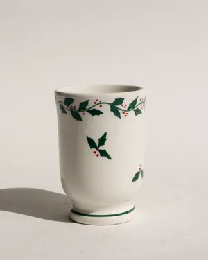Lenox Holiday Dimension Collection Votive Candle Holder Green Holly with Red Berries, Christmas