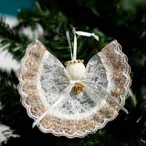 White Handmade Lacy Christmas Snow angel