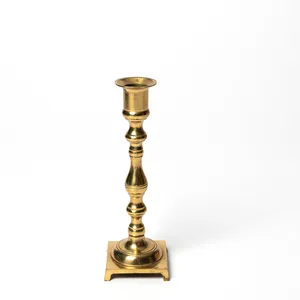 Vintage Brass Pillar Candlestick Ornate Holders Japan Gold Decor