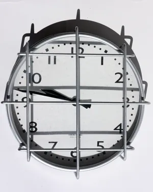 School House Caged Clock Retro