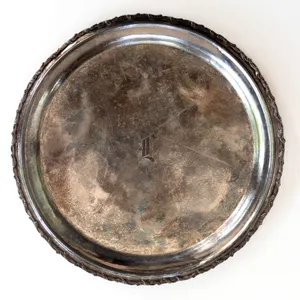 Tarnished Silver Pie Plate - 