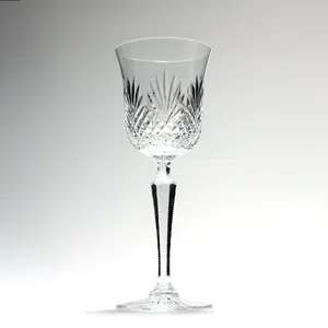 Ornate Opulent Cut Crystal Wine Glass - 7.75