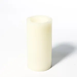 Cream Wax Flameless Faux Pillar Candle - 6