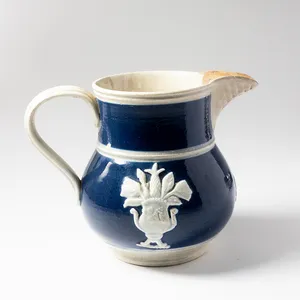 Blue Ceramic Wedgewood Pitcher Jasperware from England - 5