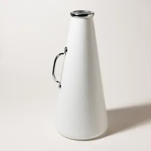 White Chrome Conical Cheerleader Megaphone Prop