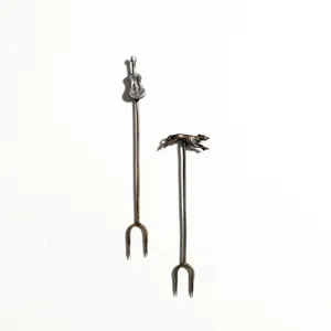 Vintage Silver Olive Fork grey hound and guitar handles