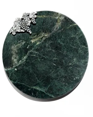 Godinger Marble Cheese Board with Silver Grape Motif