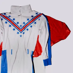 Patriotic Evel Knievel Stunt Jumpsuit Daredevil Costume, Halloween, Evil