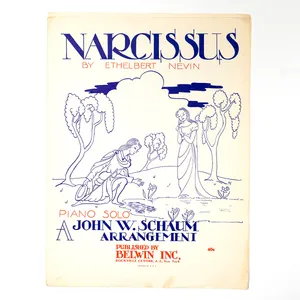 Narcissus - Ethelbert Nevin - Sheet Music. Art Deco Red, White, Blue