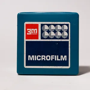 Vintage 3M Blue Microfilm Cartridge Case Retro