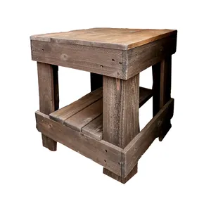 Barnwood Rustic Farmhouse End Table Shelf, Coffee Table, Living Decor, Western
